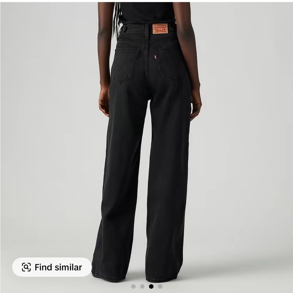 Levi's Women's Clinch Waist Black Wide-Leg Jeans - Picture 3 of 4